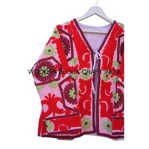 Chaqueta de Algodón 100% WOODEN BLOCK CRAFT INDIA DSJ-03 con Bordado Floral, Forro Grueso, Duradera, Transpirable y Ecológica - Product Image 3