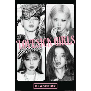 Affiche Blackpink Lovesick Girls, plaque avec design graphique noir et blanc - Product Image 5
