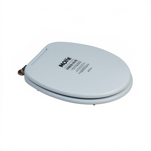 Couvre-siège de toilette universel en plastique gris clair, résistant et imperméable pour salle de bain - Product Image 3