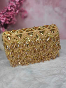 Pochette de broderie artisanale Sac de soirée élégant pour les mariages et les fêtes Pochette de broderie élégante à faible coût - Product Image 2