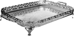 Bandeja de servicio de hierro grande con asas de hierro, vajilla de cocina hecha a mano personalizada, bandeja superior, fabricante y exportador al por mayor - Product Image 4