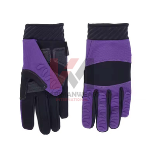 Gants en cuir pour femmes d'hiver, gants en peau de mouton noirs tactiles, doux et chauds, mitaines de conduite et de cyclisme, protection contre le froid - Product Image 1