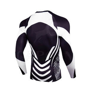 Meilleures ventes de vêtements de sport élégants pour hommes, protection contre les éruptions cutanées, longue compression, tissu de course à pied avec patchs personnalisés pour MMA - Product Image 4