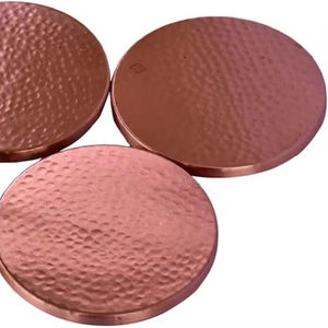 Ensemble de sous-verres réversibles élégants faits à la main en cuivre pur et laiton pour table de cuisine-sous-verres en cuivre rustiques grossiste - Product Image 4