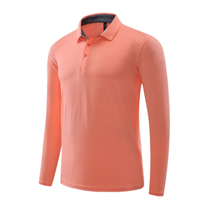 Camisetas Polo de manga larga para hombre de 180 GSM al por mayor, camisetas lisas con logotipo personalizado, ropa de golf informal elegante, bordado sólido - Product Image 3