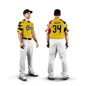 Maillot de baseball à manches courtes personnalisable de haute qualité, séchage rapide, respirant, confortable, coton/polyester - Product Image 3