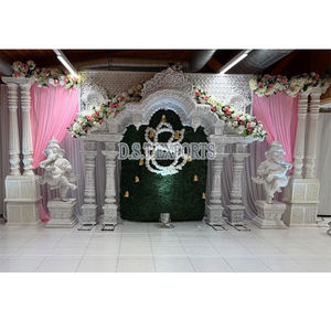 Decoración de escenario de boda para eventos modernos, escenario de recepción de Boda del sur de la India, tema majestuoso, decoración de escenario de boda Tamil - Product Image 1