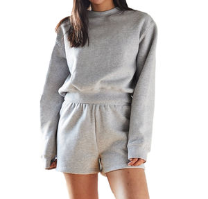 Nuevo Conjunto Deportivo de Invierno para Mujer, Sudadera con Capucha y Pantalones Cortos, Logotipo Personalizado, Resistente al Viento, Tallas Grandes - Product Image 4