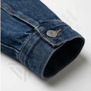 แจ็คเก็ตยีนส์ลำลองผู้ชายคุณภาพสูง ระบายอากาศได้ดี ขนาดและสีปรับแต่งได้ตามต้องการ พร้อมปกตั้ง โลโก้ด้านหน้า และดีไซน์แบบกลับด้านได้ - Product Image 6