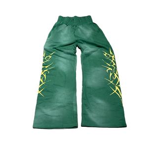 Vente en gros de pantalons de haute qualité pour hommes pantalons de survêtement surdimensionnés en strass lavés à l'acide et délavés au soleil - Product Image 5