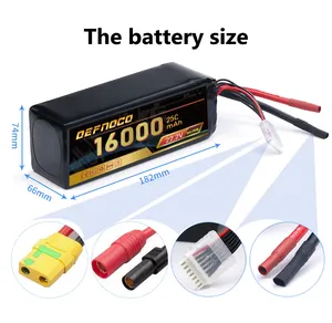 High Capacity 16000mAh Battery Lipo 6S 25C 22.2V 6S1P Battery Pack Lithium Batteries For Rc UAV Drone Airplane Helicopter Toys