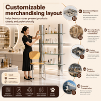 Présentoir métallique pour salon, meuble de présentation LED, présentoir pour spa, mobilier de beauté, lit de traitement, bureau de réception, soins de la peau