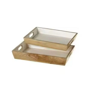 Galvanized Serving <b>Tray</b> With Gold and <b>Black</b> Designer Handles Exclusive Quality Restaurant Kitchenware Food <b>Tray</b> - Product Image 4