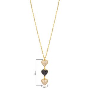 Trendy Multi Layered Necklace Heart Shape Zircon Stone Venta al por mayor 925 Sterling Silver Jewelry - Product Image 3