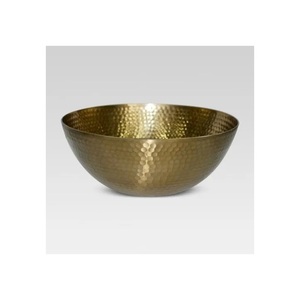 Bol de service martelé fait à la main en acier inoxydable bol de service de nourriture en métal de haute qualité avec plaqué or pour restaurant - Product Image 2
