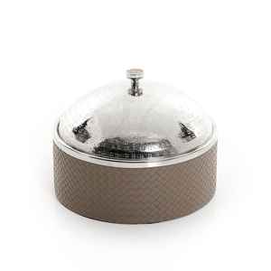 Boîte Chauffante Classique Ronde en Cuir et Métal 2026 Idéale pour les Repas Festifs, les Réunions de Famille et les Besoins Quotidiens de Service de Plats Chauds - Product Image 1