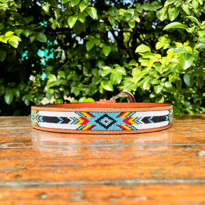 Ceinture Western Classique en Cuir Véritable Perlé Paisley Faite à la Main avec Boucle Ardillon en Alliage de Zinc 40MM pour Tenue Décontractée - Product Image 4