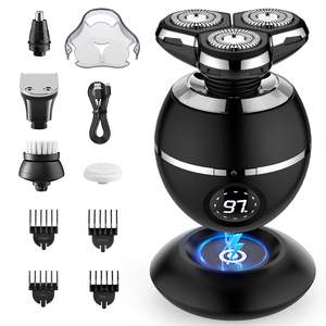 Afeitadora Eléctrica Inalámbrica Mejorada para Hombre, Recargable, con Triple Cuchilla, Resistente al Agua IPX7, Pantalla, Idioma de Funcionamiento Alemán - Product Image 1