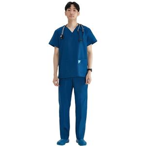 Bata de laboratorio sedosa para hospital de verano, bata de farmacia, abrigo de consulta antiestático, cintura con lengüeta, doble función para hombres y mujeres - Product Image 1