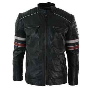 Vêtements d'extérieur de moto pour hommes Veste de motard en cuir véritable avec ajustement protecteur Fournisseur OEM Marque personnalisée - Product Image 3