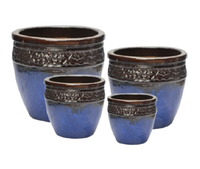 [Jason] Vente en gros de pots en céramique émaillée pour plantes d'extérieur, pots de jardin bleus, grands pots émaillés, extra grands pots à bonsaï |   Baovy