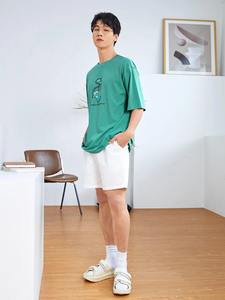 เสื้อยืดผ้า100% สำหรับผู้ชายทรงโอเวอร์ไซส์น้ำหนักเบาพิมพ์โลโก้ได้ตามต้องการ - Product Image 6