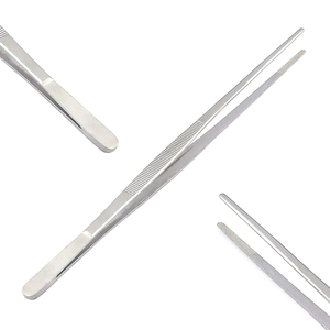 Juego de pinzas para acuario, pinzas rectas y curvas de acero inoxidable, pinzas de alimentación de reptiles de mango largo para pecera - Product Image 1