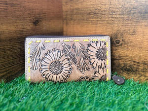 Cartera Crazy Horse personalizada para mujer, carteras plegables de cuero genuino, bolso Vintage, regalo, caja OEM Unisex hecha a mano occidental, estilo a granel - Product Image 4