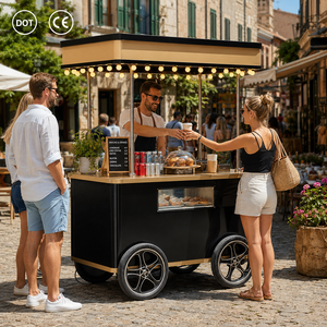 Etodevice Fully Equipped Foldable Shopping Cart with Wheels Mobile Hot Dog and Candy Cart with Grill for Food Trucks - Product Image 1