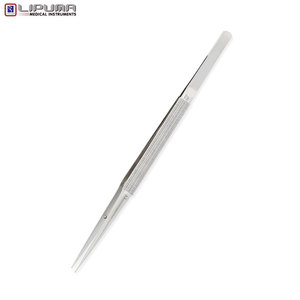 <strong>TC</strong> Micro Surgery Straight <strong>Forceps</strong> Straight 0.5mm Tips Round Handle High Quality Stainless Steel 7.25'' 18.5cm Medic Instruments - Product Image 5