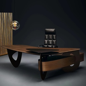 Luxury Modern Solid Wood Executive Desk Ergonomic Home <b>Office</b> Computer <b>Table</b> Large Wooden Workstation Commercial Writing Desk Wi - Product Image 3