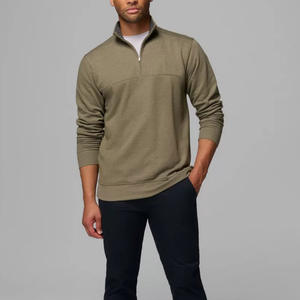 เสื้อสเวตเชิ้ตผู้ชายแบบคลาสสิกเรียบง่าย ทรงหลวม ผ้าเทคฟลีซ ซิป ¼  แบบสวมหัว  ปรับแต่งได้  สำหรับฤดูใบไม้ผลิและฤดูใบไม้ร่วง  ทรงไหล่ตก  แบบเรียบไม่มีลาย - Product Image 3