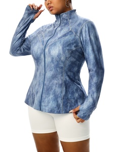 High Quality Women's Plus Size Full Zipper <b>Yoga</b> <b>Jacket</b> Breathable Quick Dry Seamless Four-Way Stretch Lightweight Recyclable - Product Image 4