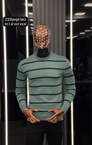 Suéter Casual de Invierno para Hombre, Transpirable, con Logotipo Frontal, 100% Algodón, Manga Larga, Cálido, con Estampado Jacquard de Rayas y Letras - Product Image 4