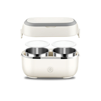 Boîte à lunch électrique de style moderne, facile à utiliser, chauffe-aliments, bol intérieur en acier inoxydable 304, double couche, 2L, avec certification