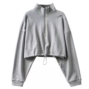 GAF Customized Cotton Hot <b>Sale</b> half zip pullover Zip Sweatshirt Blank Long Sleeve Sweatshirt Women Hoodie - Product Image 5