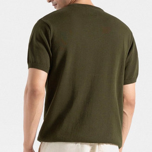 Haute qualité fil teint Jersey tricoté hommes T-Shirt 100% coton lourd respirant séchage rapide blanc en gros en vrac - Product Image 4