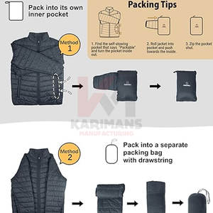 Men's Customizable <b>Packable</b> Puffer <b>Jacket</b> Hot Selling Winter Insulated Coat Elastic Hem Cuffs OEM Wholesale Factory Supplier - Product Image 5