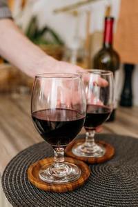 ที่รองแก้วไม้สี่เหลี่ยมสีน้ำตาลอุปกรณ์ป้องกันโต๊ะปรับแต่งได้สำหรับบ้านโรงแรมดีไซน์คลาสสิกเป็นมิตรกับสิ่งแวดล้อม - Product Image 3