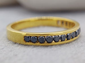 Anillo de Bodas de Oro Real de 10K 18K Certificado de Salida de fábrica, joyería de diamantes de moissanita de corte negro para mujer, aniversario de compromiso - Product Image 2