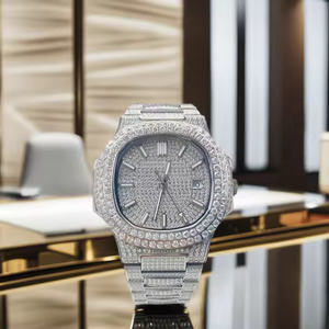 Montre de luxe pour homme, quartz, affaires, diamants moissanite, exécutive, professionnelle, habillée, boîtier en alliage - Product Image 4