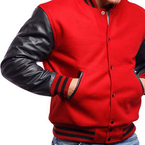 Chaqueta universitaria Letterman de lona bordada personalizada para hombre, estilo informal de invierno con cuello levantado, logotipo frontal, servicio OEM disponible - Product Image 5