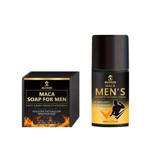 Set de Jabón Corporal Maca para Hombre 100g, Jabón Artesanal 50ml, Loción Reafirmante Sin Alcohol con Aceite de Jojoba y Aroma a Lluvia de Eucalipto para Piel Sensible - Product Image 1