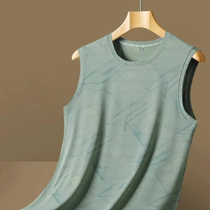 Débardeurs à col rond pour hommes sans manches T-Shirt vêtements de sport été nouveaux modèles mode respirant homme Fitness pull à séchage rapide - Product Image 2