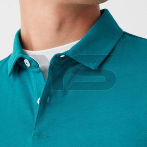 Camiseta de Polo de Golf para Hombre al por Mayor - Tela Transpirable de Spandex/Algodón, Manga Corta, Diseño Casual Sólido con Logotipo Bordado Personalizado - Product Image 5