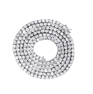 Cadena de eslabones cubanos de diamante de moissanita de corte redondo, regalo de aniversario para hombres, joyería de moda, Plata de Ley 925 - Product Image 1