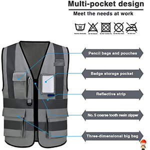Chaleco de seguridad ligero personalizable de alta calidad al por mayor color personalizado con función impermeable - Product Image 4