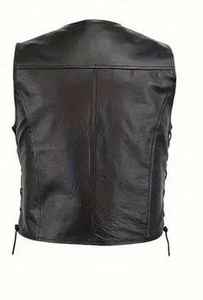 Chaleco de Cuero Genuino Negro Hecho a Mano para Hombre, Ecológico, Transpirable, Estilo Vaquero Casual de Invierno, Calidad Premium Western Champ - Product Image 2