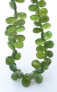 ลูกปัดเรียบ vesuvianite สีเขียว130cts อัญมณีธรรมชาติ8.5 'สแตรนด์ลูกแพร์ขนาด7-12.5มม. อัญมณีหลวมสีเขียวอัญมณีหลวม - Product Image 5