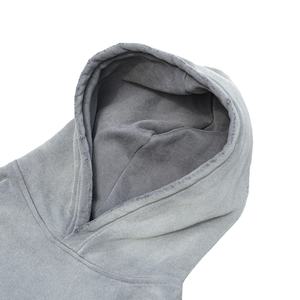 Sudadera con capucha de lavado ácido de gran tamaño 400 Gsm Essentials de alta calidad para hombres logotipo personalizado bordado 6XL-Top venta con capucha desgastada - Product Image 5